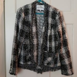 CAbi black, gray and white woven jacket